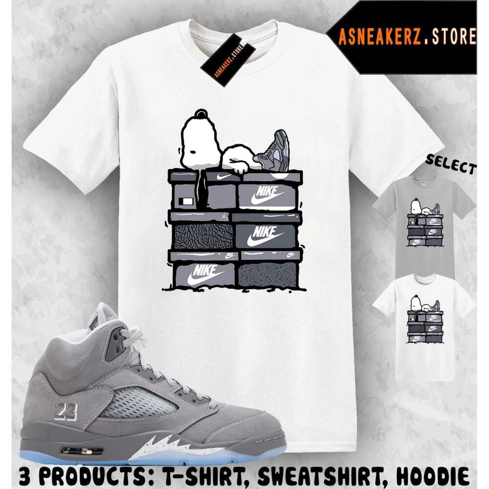 Shirt Match Aj 5 Wolf Grey 2026 Matching Tee S Dog T-Shirt